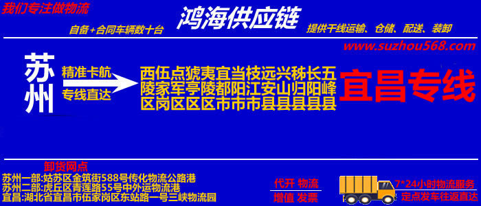 苏州到宜昌物流专线_苏州至宜昌货运公司