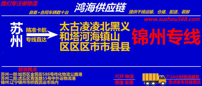 苏州到锦州物流公司,苏州到锦州货运专线