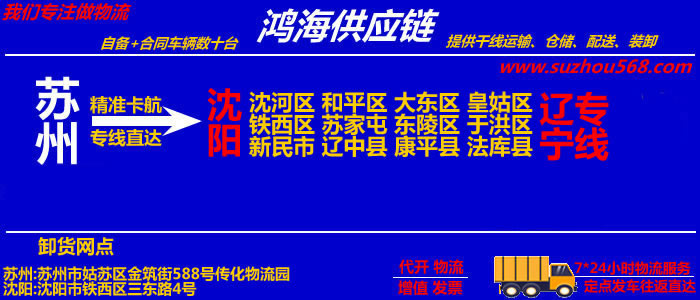 苏州到新民物流公司,苏州到新民货运专线