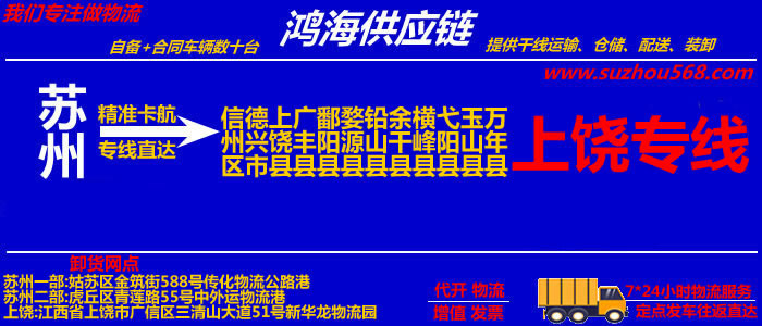 苏州到德兴物流专线,苏州至德兴货运公司