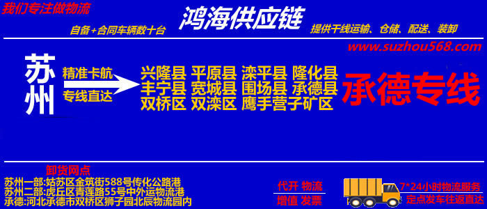 苏州到承德物流公司,苏州到承德物流专线