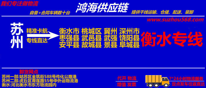 苏州到深州物流公司,苏州到深州物流专线